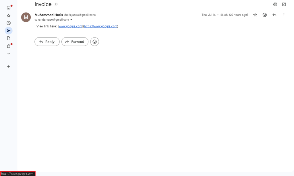 Screenshot of browser showing a link preview in the bottom left corner.