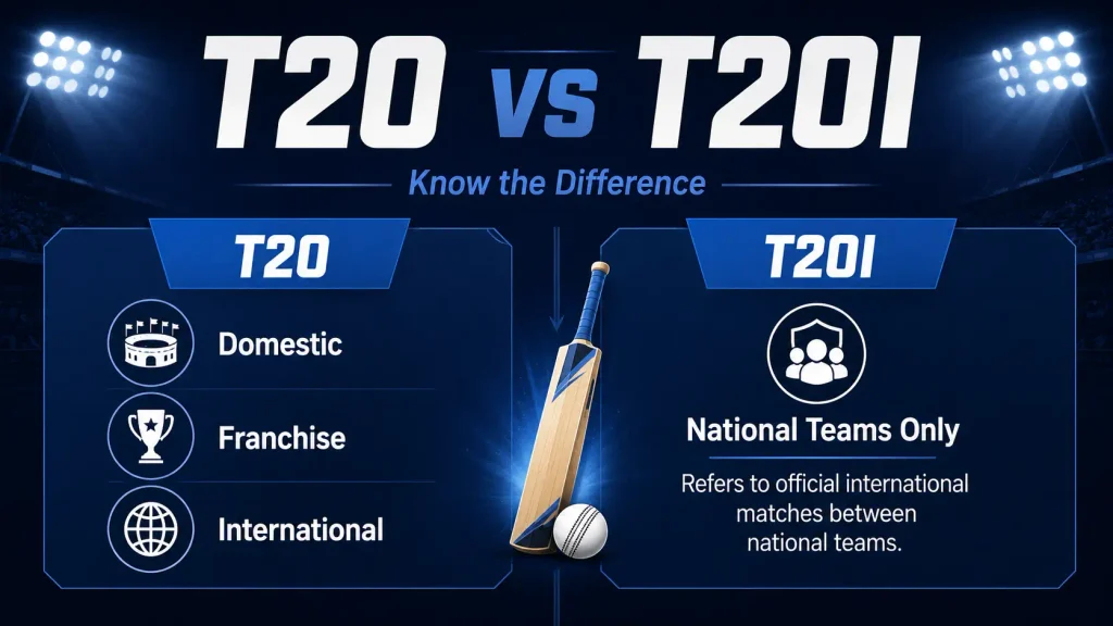 T20 vs T20I cricket format comparison